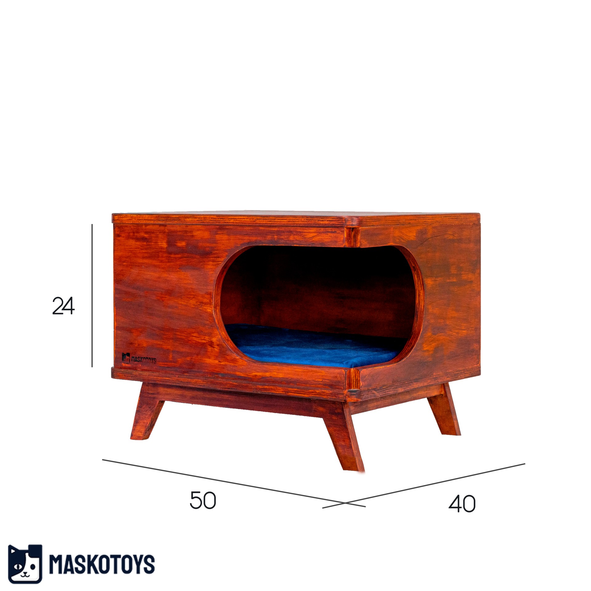 Casa para gatos Minimal Box Roble - Imagen 3