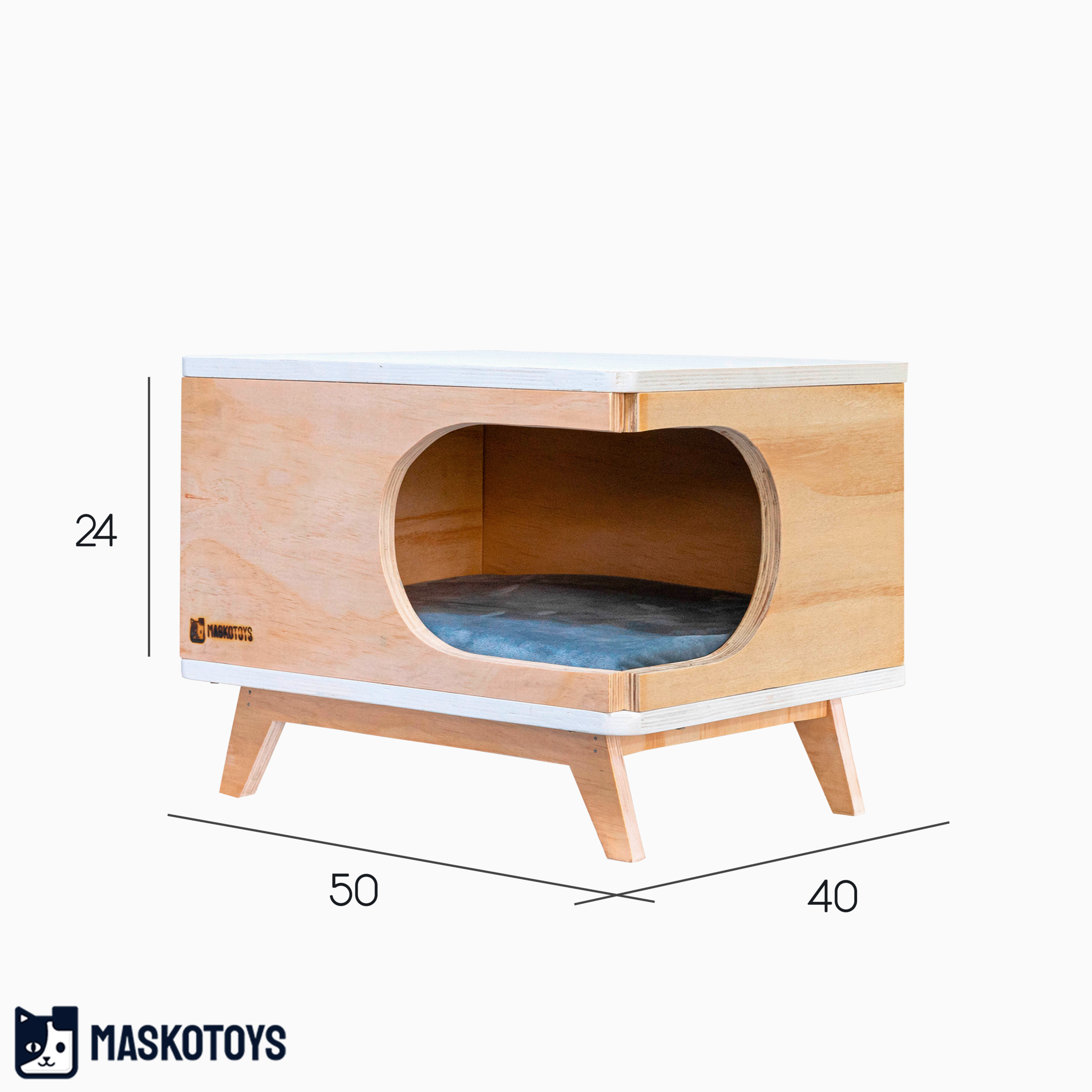 Casa para gatos Minimal Box Pino - Imagen 3