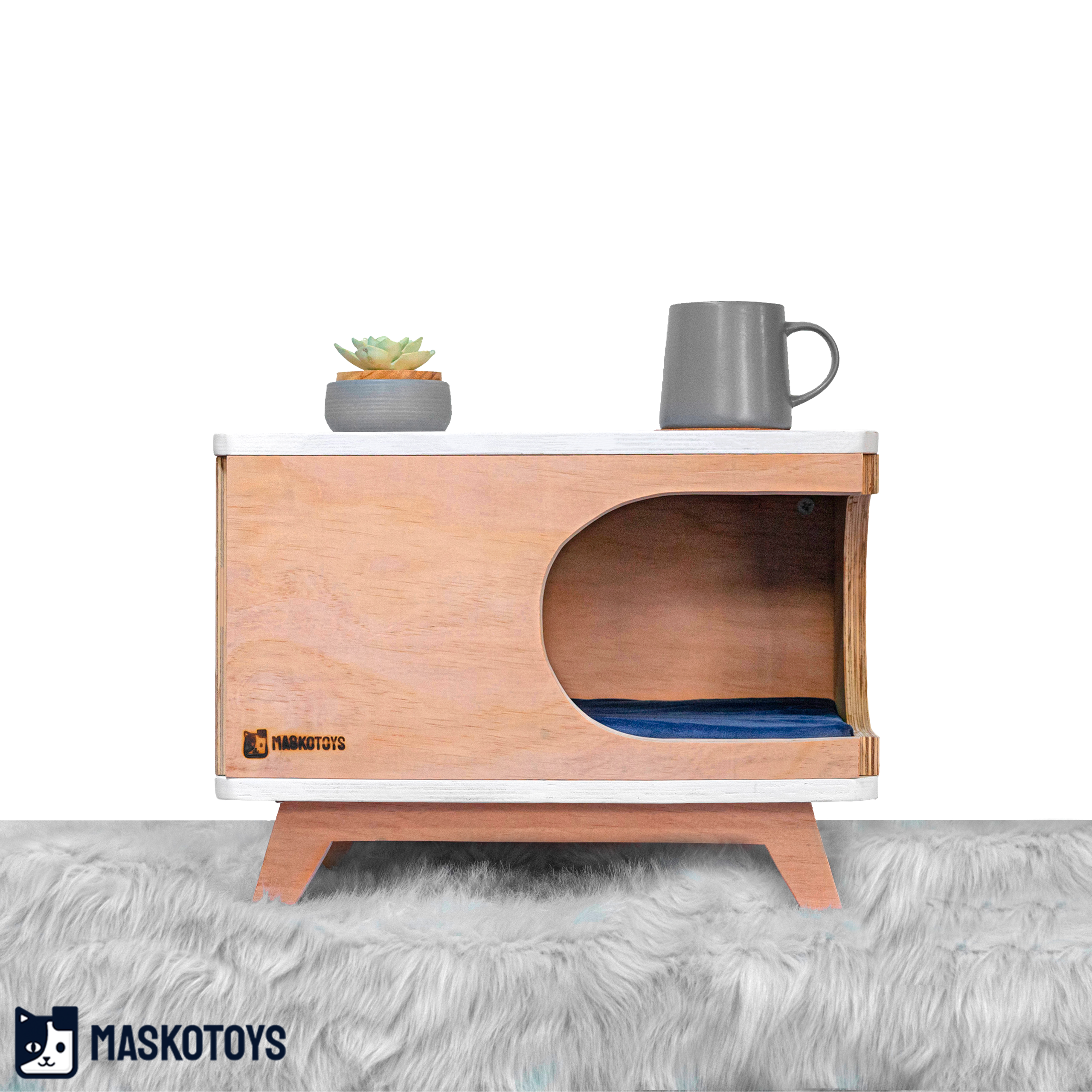 Casa para gatos Minimal Box Pino - Imagen 5