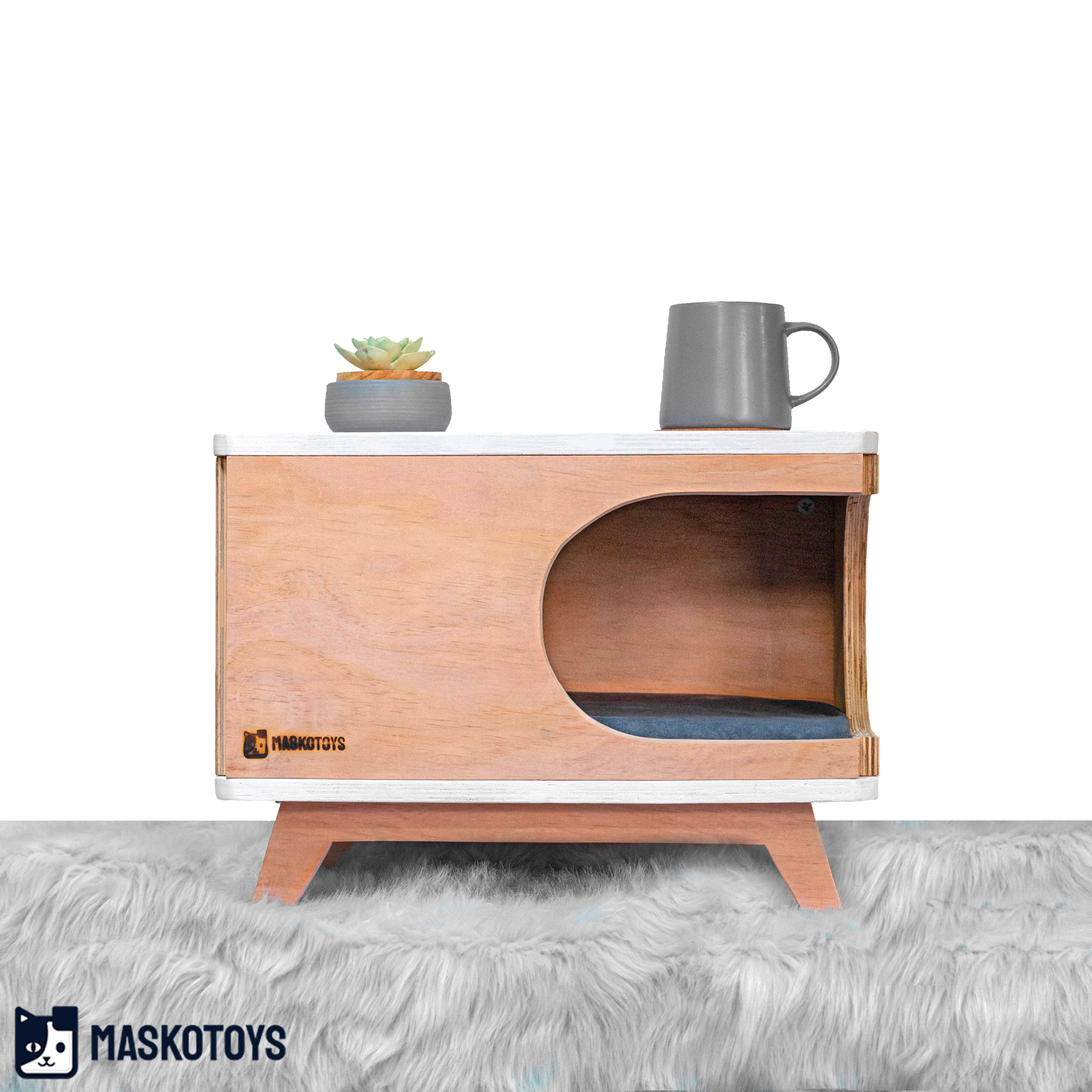 Casa para gatos Minimal Box Pino - Imagen 4